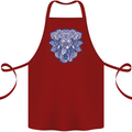 Elephant Mandala Art Cotton Apron 100% Organic Maroon