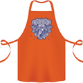 Elephant Mandala Art Cotton Apron 100% Organic Orange