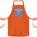 Elephant Mandala Art Cotton Apron 100% Organic Orange