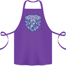 Elephant Mandala Art Cotton Apron 100% Organic Purple