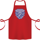 Elephant Mandala Art Cotton Apron 100% Organic Red