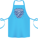 Elephant Mandala Art Cotton Apron 100% Organic Turquoise