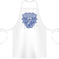 Elephant Mandala Art Cotton Apron 100% Organic White