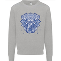 Elephant Mandala Art Kids Sweatshirt Jumper Sports Grey