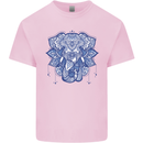Elephant Mandala Art Kids T-Shirt Childrens Light Pink