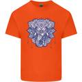 Elephant Mandala Art Kids T-Shirt Childrens Orange