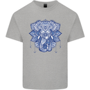 Elephant Mandala Art Kids T-Shirt Childrens Sports Grey
