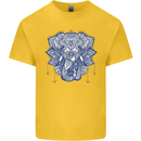 Elephant Mandala Art Kids T-Shirt Childrens Yellow