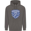 Elephant Mandala Art Mens 80% Cotton Hoodie Charcoal