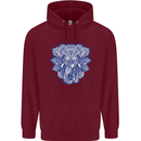 Elephant Mandala Art Mens 80% Cotton Hoodie Maroon