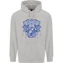 Elephant Mandala Art Mens 80% Cotton Hoodie Sports Grey