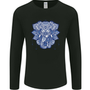 Elephant Mandala Art Mens Long Sleeve T-Shirt Black
