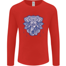 Elephant Mandala Art Mens Long Sleeve T-Shirt Red