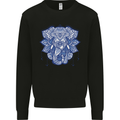 Elephant Mandala Art Mens Sweatshirt Jumper Black