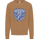 Elephant Mandala Art Mens Sweatshirt Jumper Caramel Latte