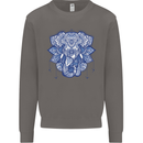 Elephant Mandala Art Mens Sweatshirt Jumper Charcoal