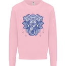 Elephant Mandala Art Mens Sweatshirt Jumper Light Pink