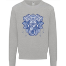 Elephant Mandala Art Mens Sweatshirt Jumper Sports Grey