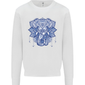 Elephant Mandala Art Mens Sweatshirt Jumper White