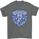 Elephant Mandala Art Mens T-Shirt 100% Cotton Charcoal