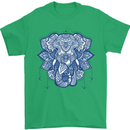 Elephant Mandala Art Mens T-Shirt 100% Cotton Irish Green