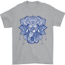 Elephant Mandala Art Mens T-Shirt 100% Cotton Sports Grey