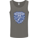 Elephant Mandala Art Mens Vest Tank Top Charcoal