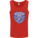 Elephant Mandala Art Mens Vest Tank Top Red