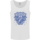 Elephant Mandala Art Mens Vest Tank Top White