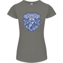 Elephant Mandala Art Womens Petite Cut T-Shirt Charcoal