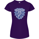 Elephant Mandala Art Womens Petite Cut T-Shirt Purple