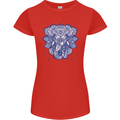 Elephant Mandala Art Womens Petite Cut T-Shirt Red
