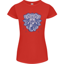Elephant Mandala Art Womens Petite Cut T-Shirt Red