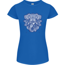 Elephant Mandala Art Womens Petite Cut T-Shirt Royal Blue