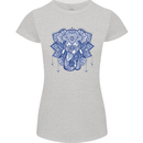 Elephant Mandala Art Womens Petite Cut T-Shirt Sports Grey