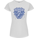 Elephant Mandala Art Womens Petite Cut T-Shirt White