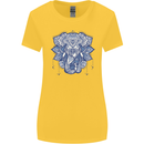 Elephant Mandala Art Womens Wider Cut T-Shirt Yellow