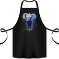 Elephant Watercolour Cotton Apron 100% Organic Black