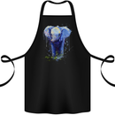 Elephant Watercolour Cotton Apron 100% Organic Black