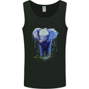 Elephant Watercolour Mens Vest Tank Top Black