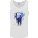 Elephant Watercolour Mens Vest Tank Top White