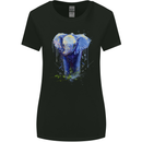 Elephant Watercolour Womens Wider Cut T-Shirt Black
