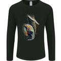 Elephant With Calf Baby Watercolour Mens Long Sleeve T-Shirt Black