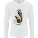 Elephant With Calf Baby Watercolour Mens Long Sleeve T-Shirt White