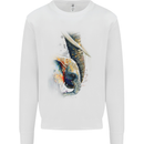 Elephant With Calf Baby Watercolour Mens Sweatshirt Jumper White