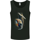 Elephant With Calf Baby Watercolour Mens Vest Tank Top Black