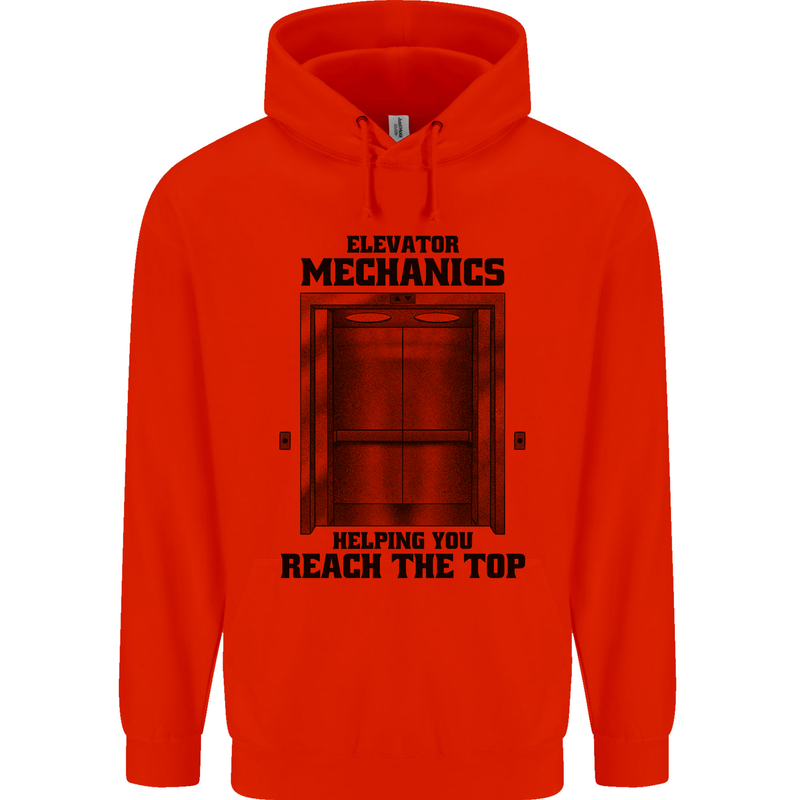 Elevator Mechanic Lift Engineer Childrens Kids Hoodie Bright Red