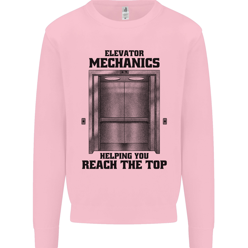 Elevator Mechanic Lift Engineer Kids Sweatshirt Jumper Light Pink