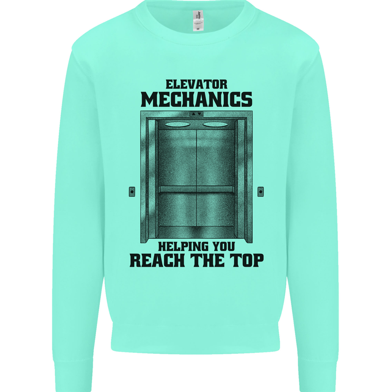 Elevator Mechanic Lift Engineer Kids Sweatshirt Jumper Peppermint