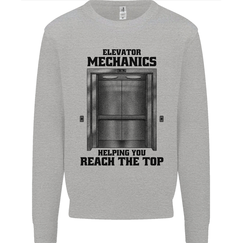 Elevator Mechanic Lift Engineer Kids Sweatshirt Jumper Sports Grey